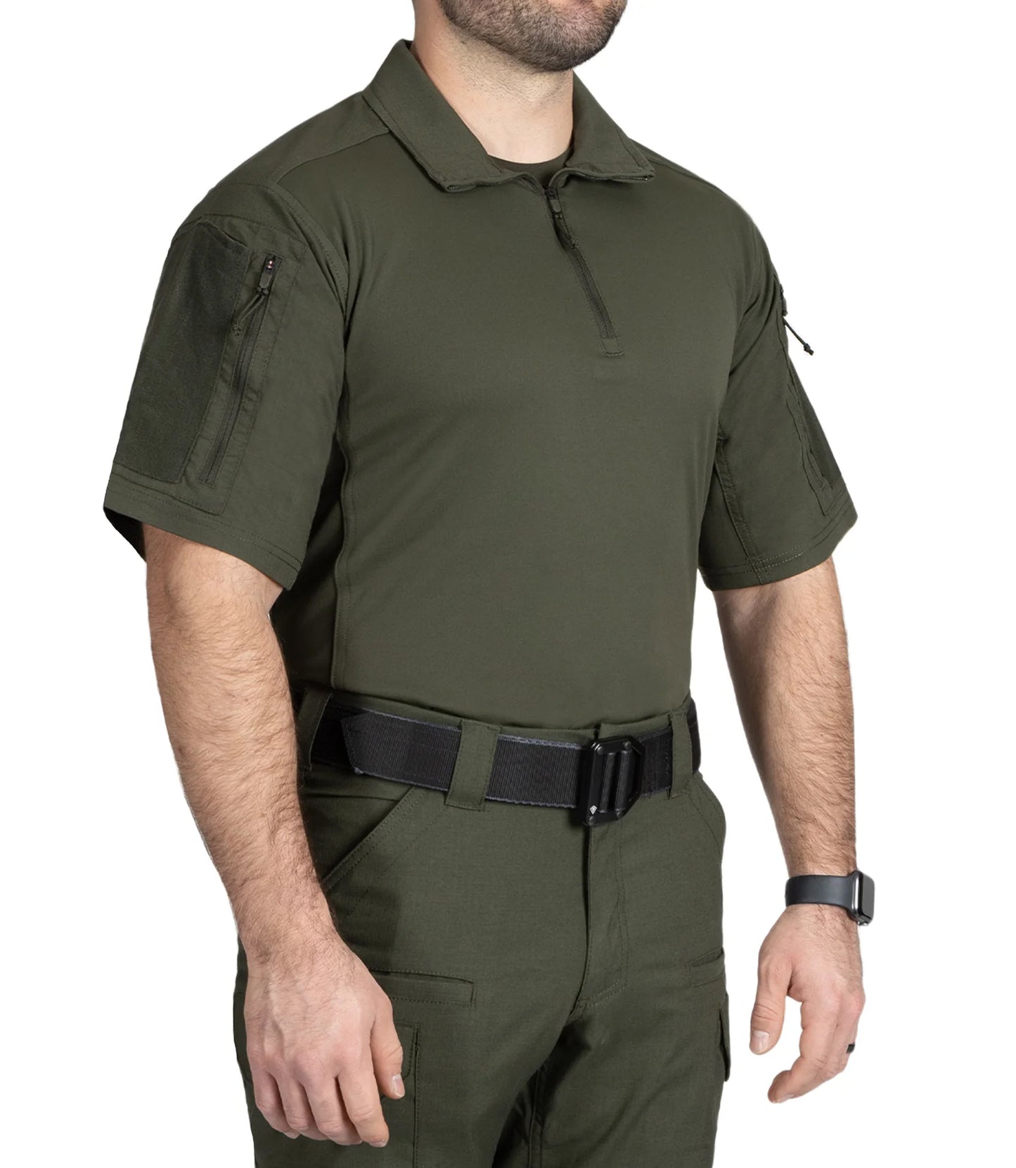 חולצת V2 Responder קצרה לגברים - ירוק זית