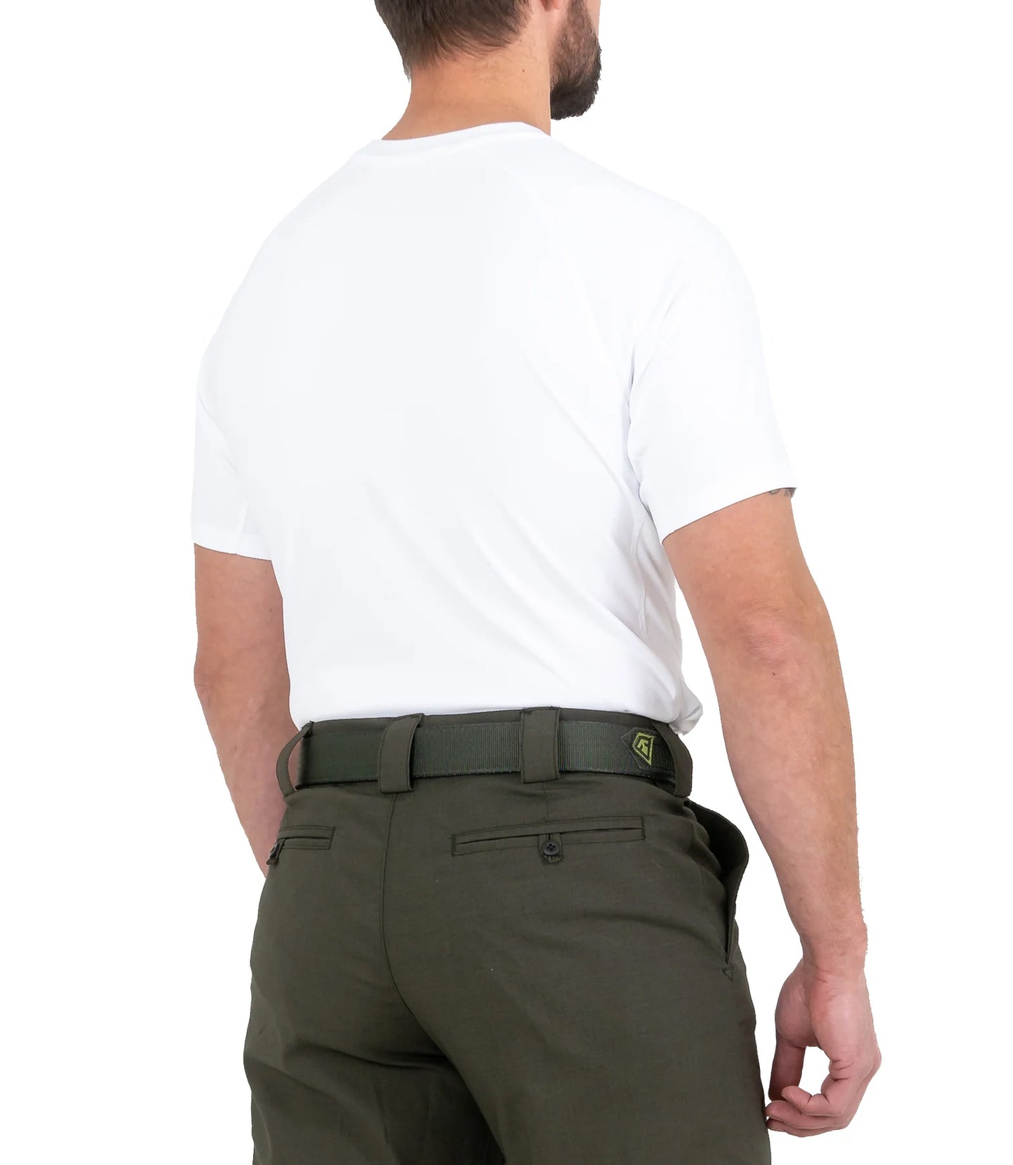 חולצת ביצועים טקטית לגברים שרוול קצר - לבן