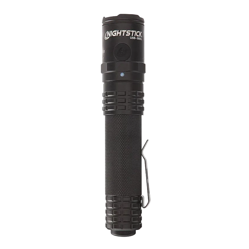 USB Dual-Light Tactical Flashlight - Black