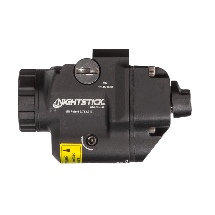 Subcompact Weapon-Mounted Light for Narrow Rail Handguns w/Green Laser