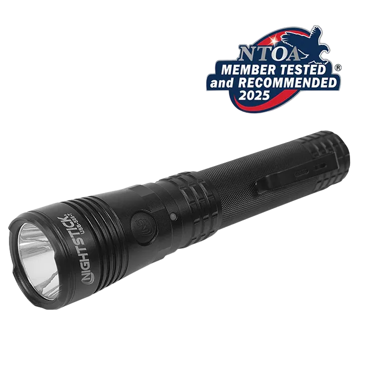 Turbo High Candela USB Dual-Light Rechargeable Tactical Flashlight - Black