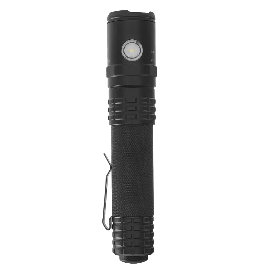 USB Dual-Light Tactical Flashlight - Black
