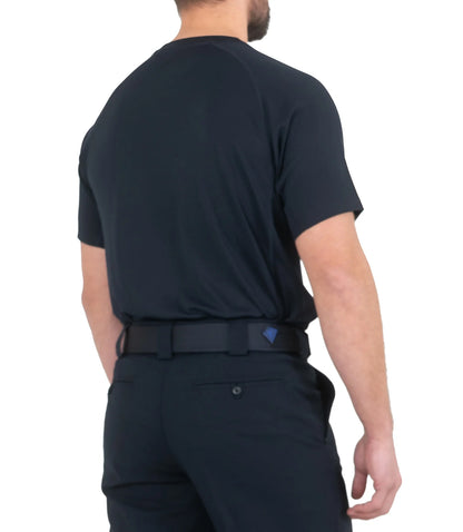 חולצת ביצועים טקטית לגברים שרוול קצר - כחול נייבי